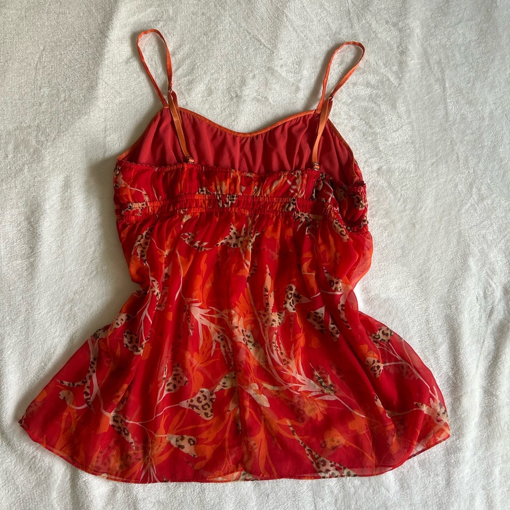 Y2K Victoria’s Secret very sexy lingerie gown red animal print mesh cami slip Lg - Picture 2 of 10